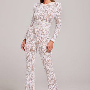 NWT NADINE MERABI Bella White Jumpsuit - S